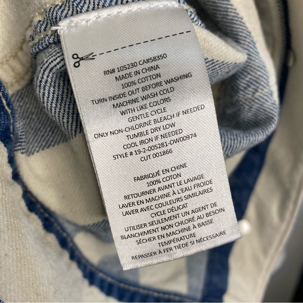 Current/Elliott Sammy Jacket Bay Stripe Blue & Cream Denim Jacket Classy XS 0 - Picture 10 of 14
